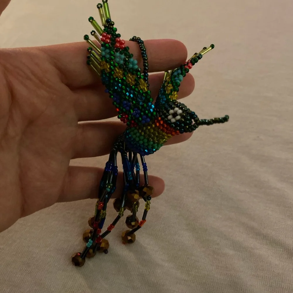 Colorful Beaded Bird Ornament